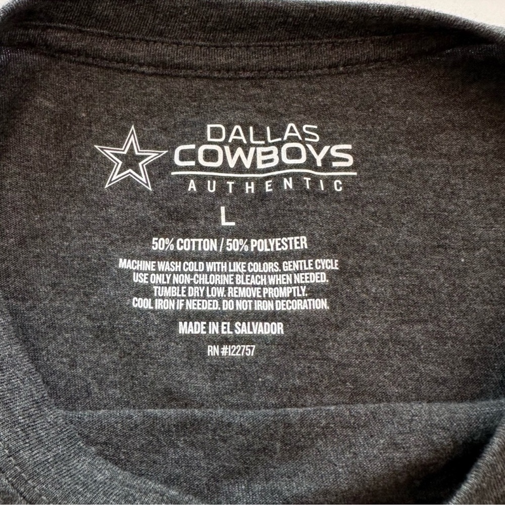 *RELISTED* Dallas Cowboys Authentic Short Sleeve Grey T-Shirt Men’s Size Large - Picture 7 of 8